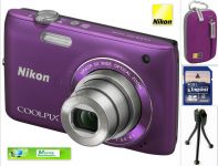 APARAT NIKON COOLPIX S4150 fioletowy + AKCESORIA
